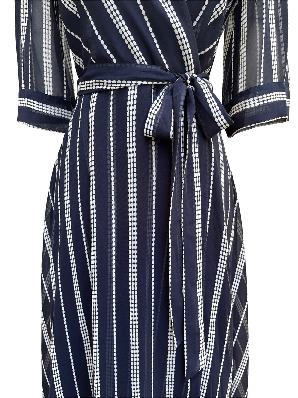 Navy Chiffon Midi Dress Wedding Guest 6 - Picture 5 of 11